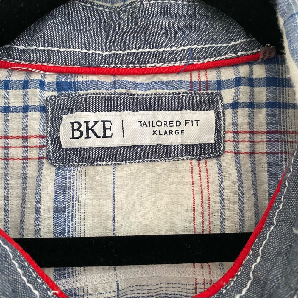 Buckle BKE Shirt Men's Extra Large Blue Plaid Check Western Pearl Snap Vintage - Picture 2 of 6